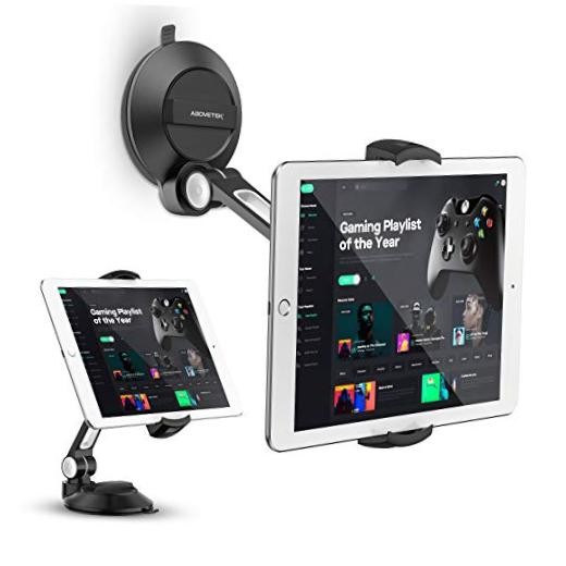 iPad Suction Mount, Phone Tablet Stand Holder with Suction Cup Fits 4" Black