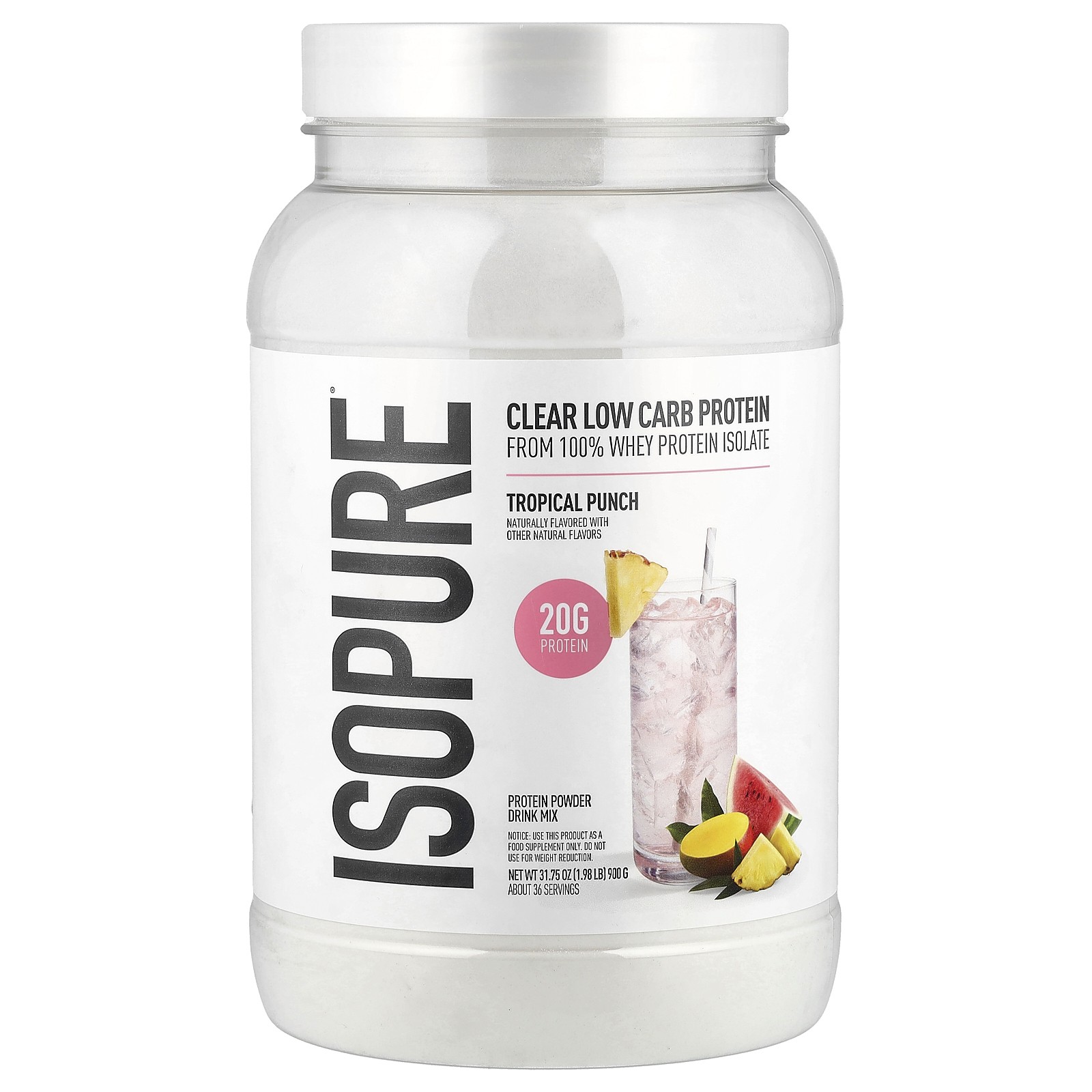 Protein Powder, Tropical Punch, 1.98 lbs (900 g)