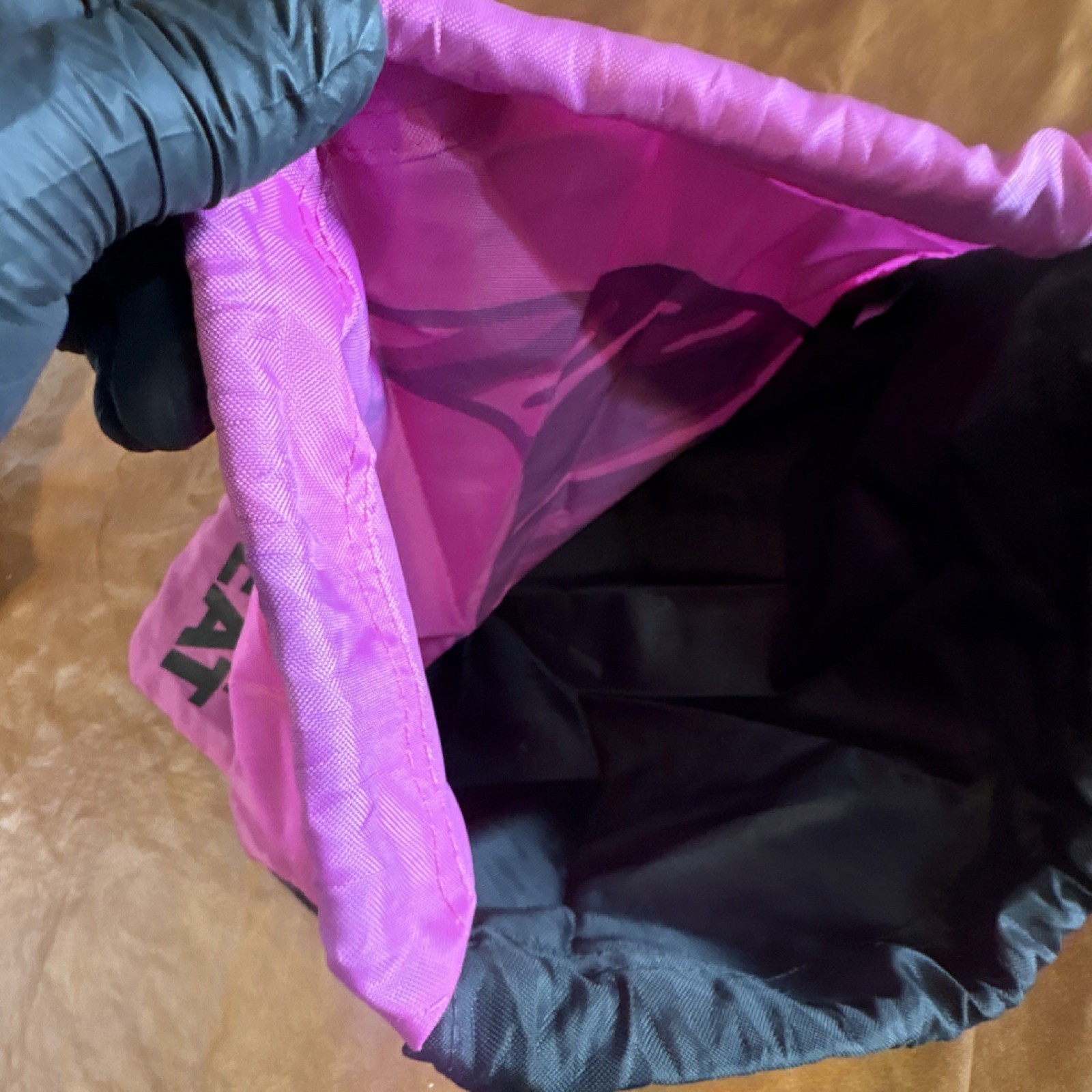 Sweet Sweat Drawstring Gym Bag Medium Nylon Pink & Black