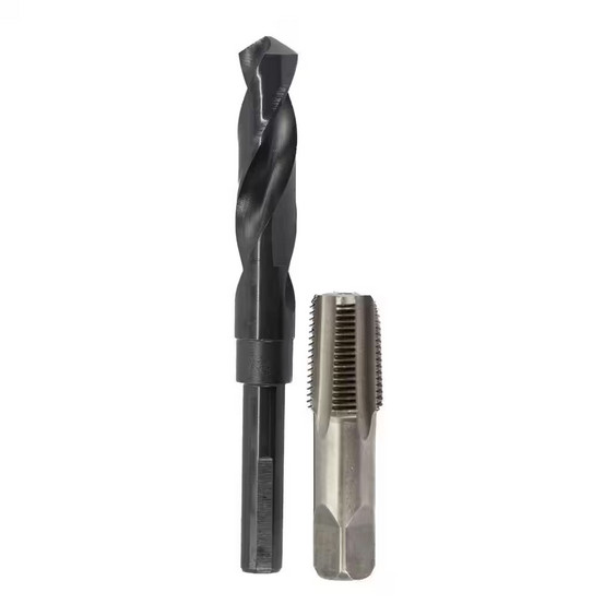 1/2 in. NPT Pipe Tap & 23/32 in. HSS Drill Bit Set Threading Tool 2pc