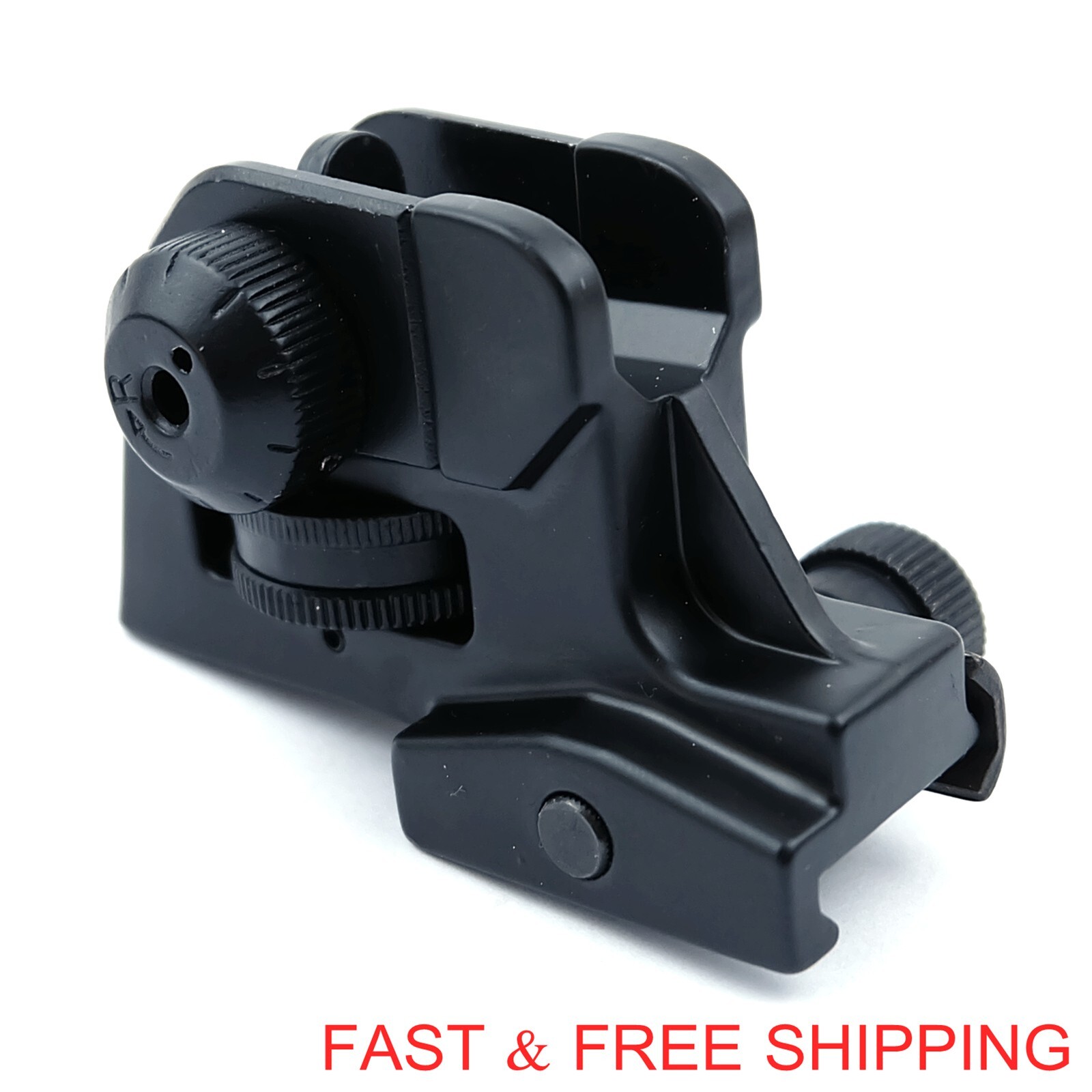 Metal Backup Rear Sight Detachable Compact Adjustment Windage Elevation