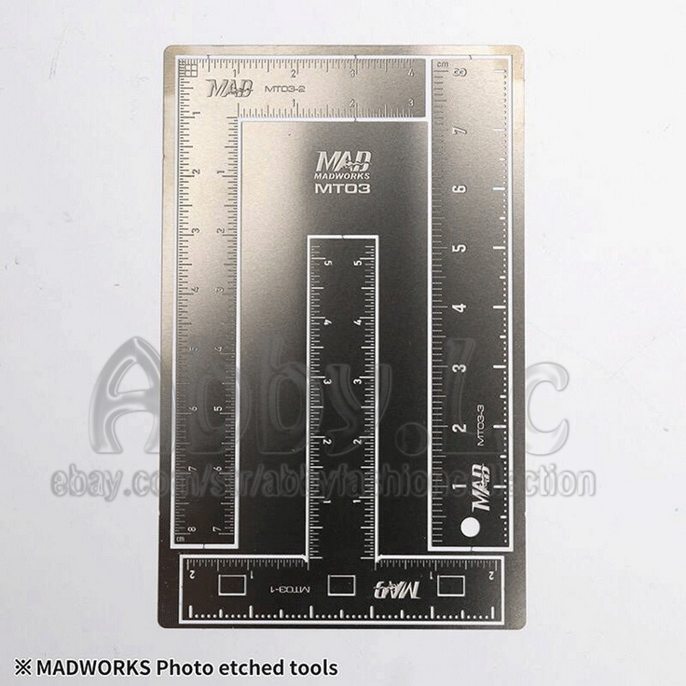MADWORKS Etched Model Tool Scriber Chisel Cut Etch Guide Stencils T L Ruler MT03