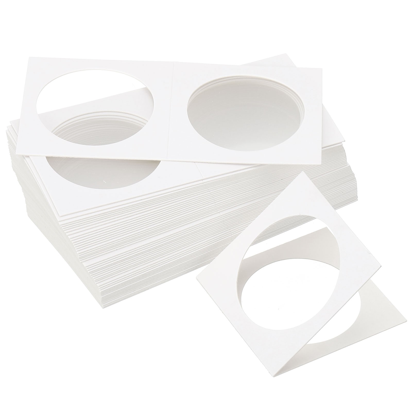 2x2 Coin Flips, 350 Pack 40mm Cardboard Coin Holder Paper Coin Holders, White