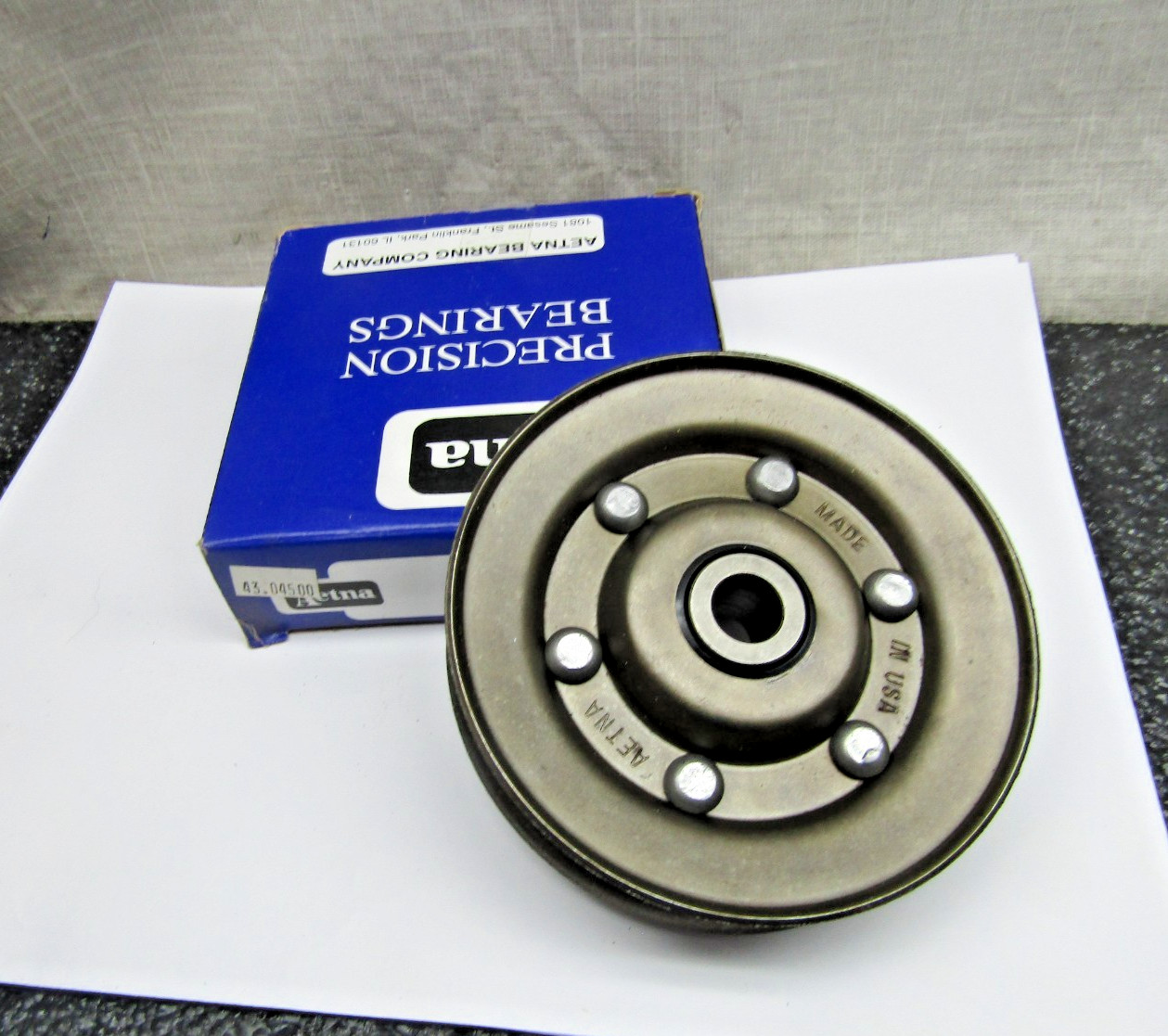 Aetna AG2421-A V-Belt Idler Pulley 4.4" OA OD, .51" Bearing Bore A, B Belts