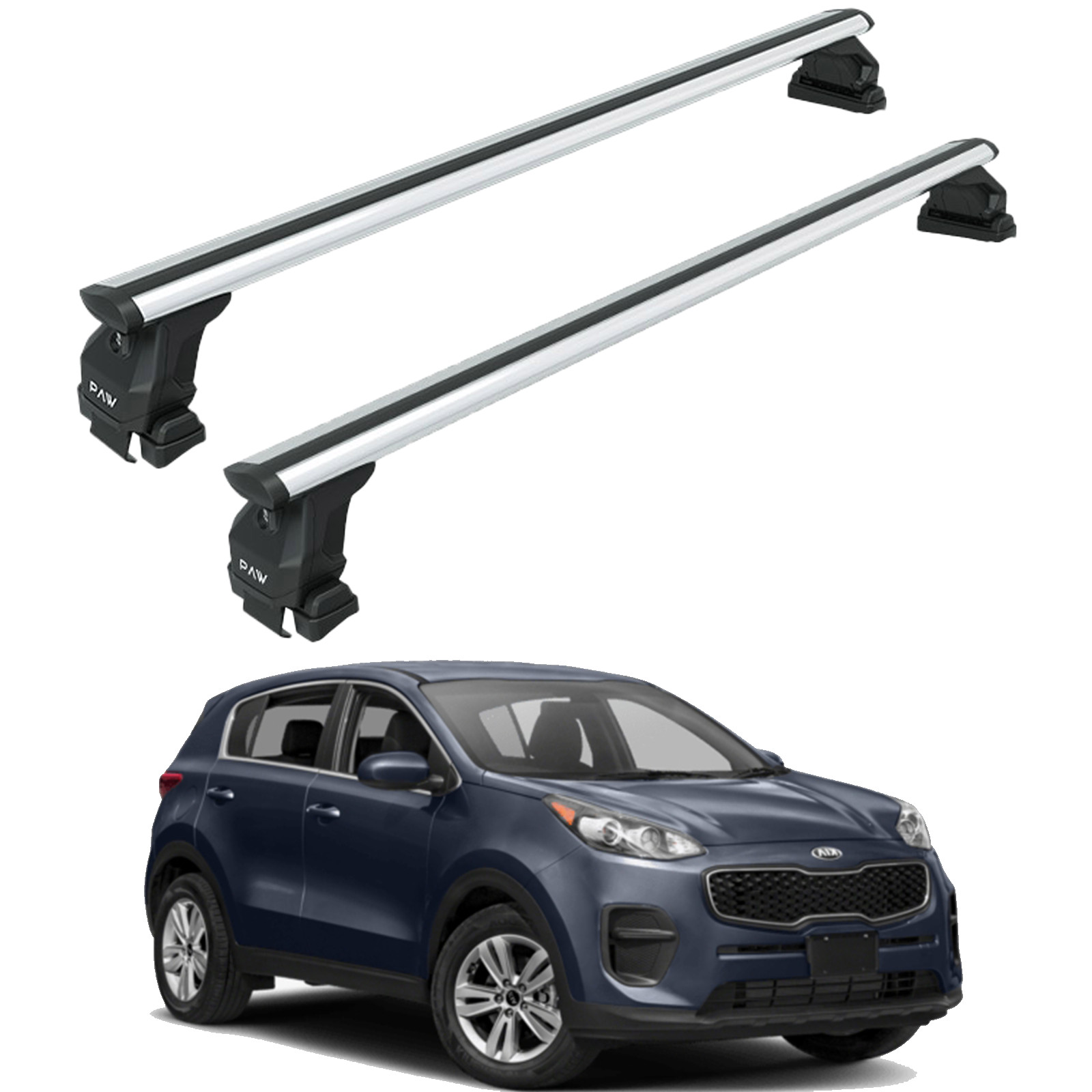 For Kia Sportage 2016-2021 Roof Rack Cross Bars Normal Roof Alu Silver