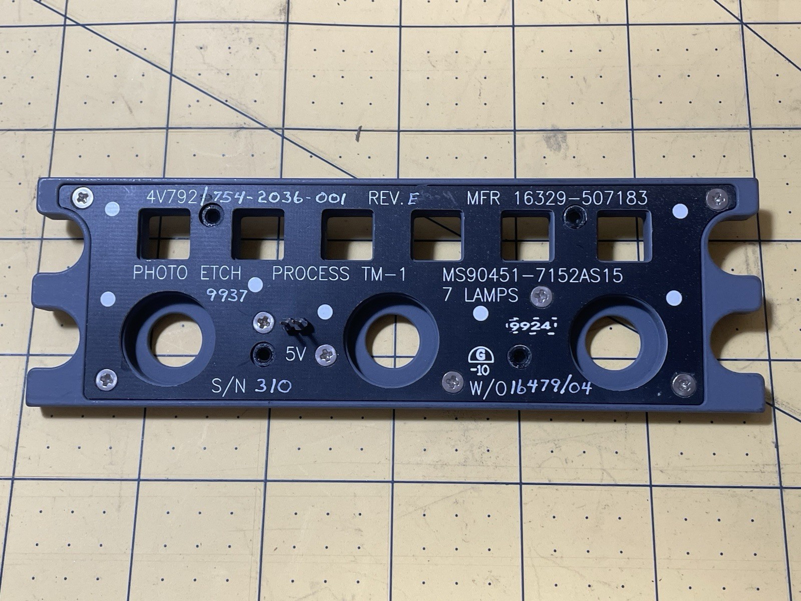 Collins MFD / Navigation Display control panel bezel (Pro Line)
