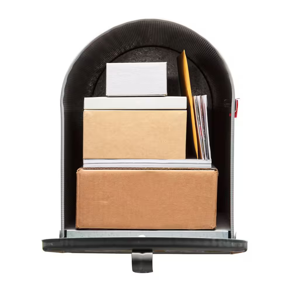 Stanley Gray Extra Large Steel Post Mount Mailbox