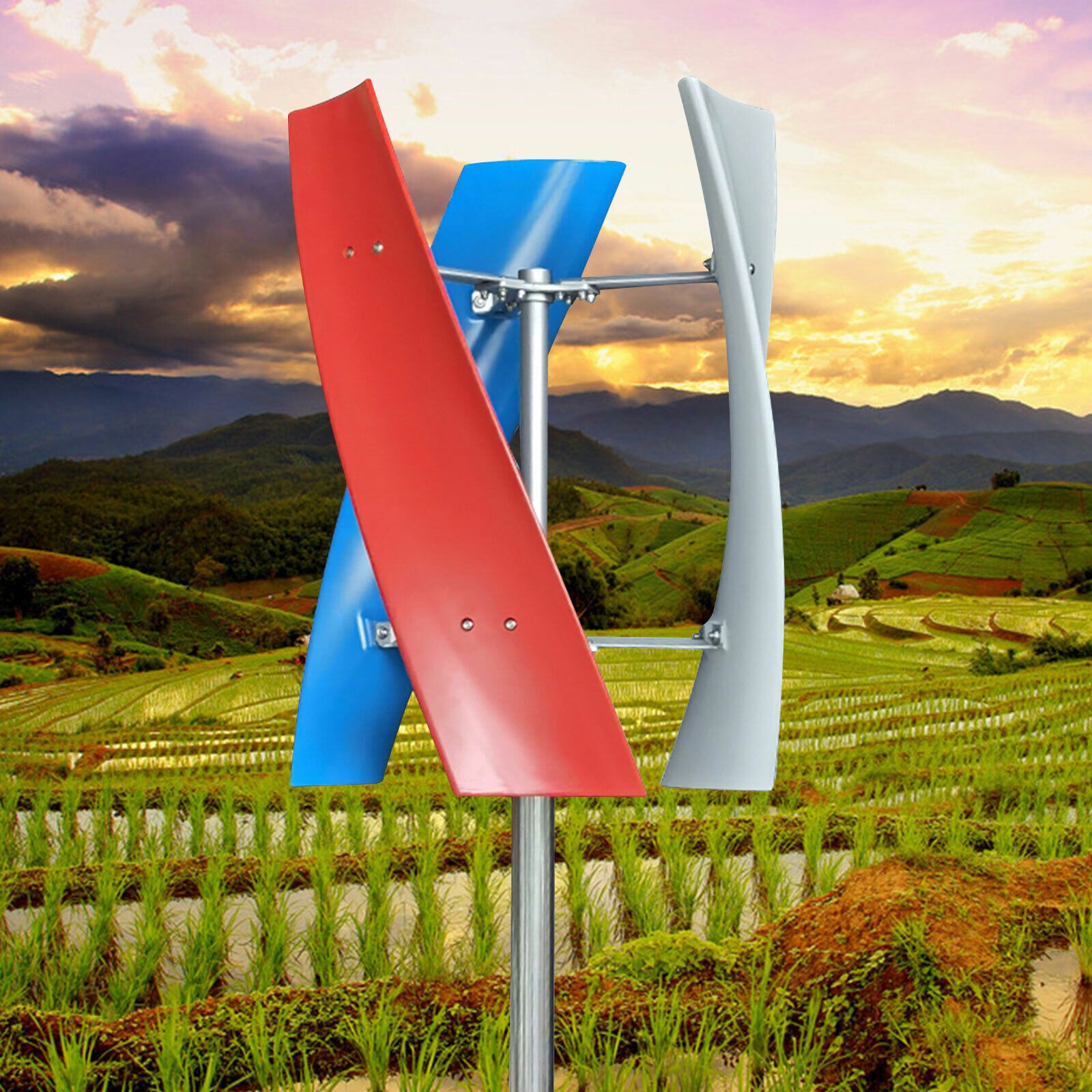 Vertical Axis Wind Power Turbine Generator Controller 3 Blades Kit Windmill Kit