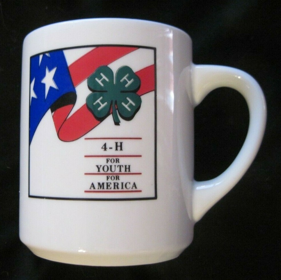 4-H - For Youth-For America Ceramic Coffee Mug Cup Excellent Condition