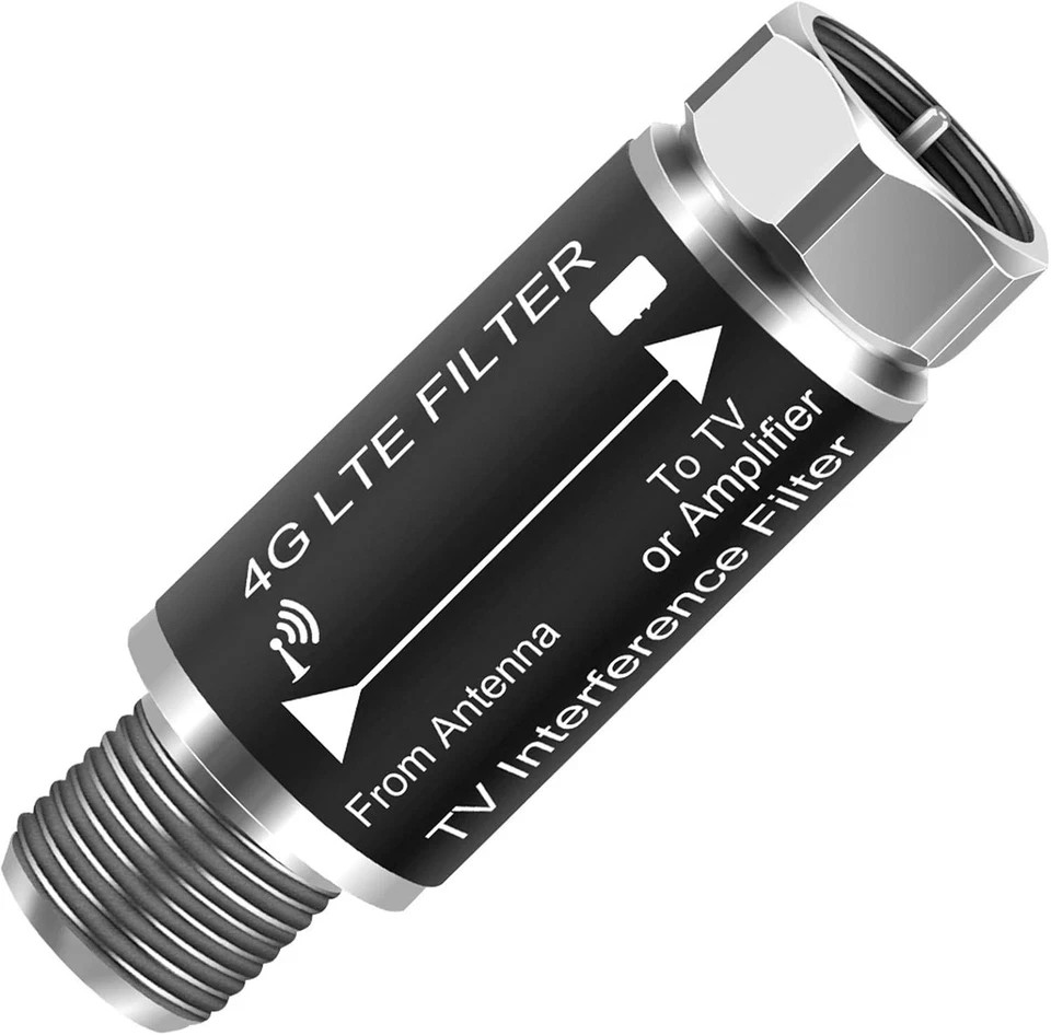 LTE Filter for TV Antenna,Filters 4G 5G Signal Reduces Silver, Black