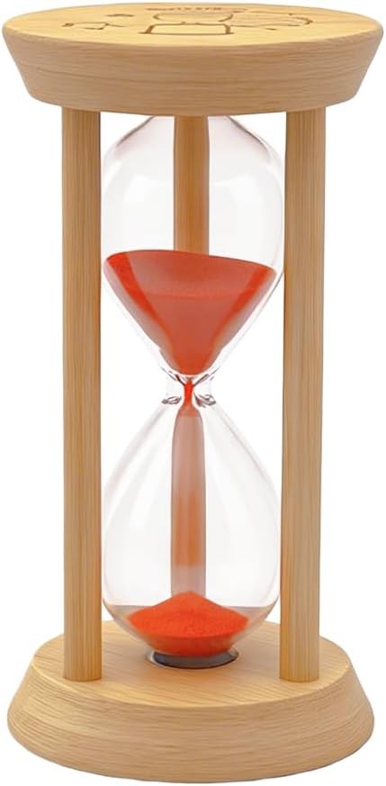 Mini 5 Minute Bamboo Wooden Sand Timer Hourglass Red