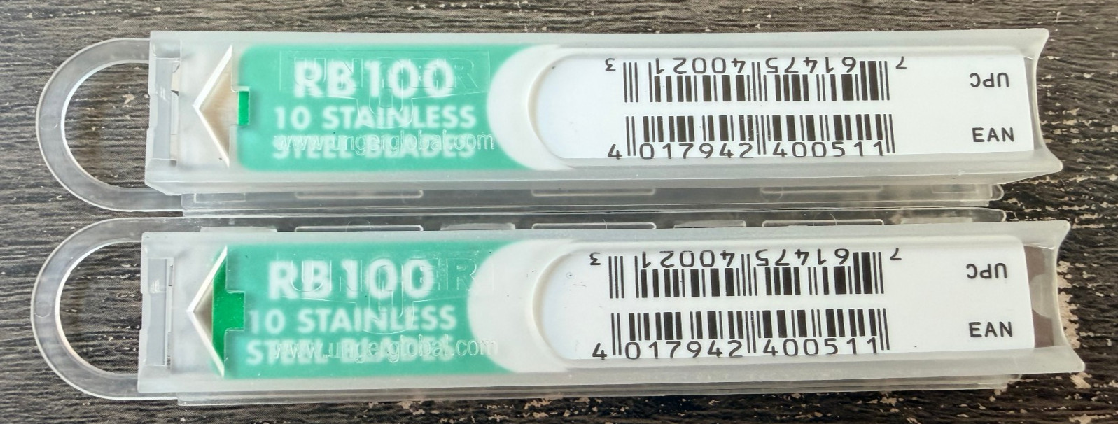 2 PACKS of 10 Unger Replacement Floor Scraper Blades Stainless Steel 4" RB100 20