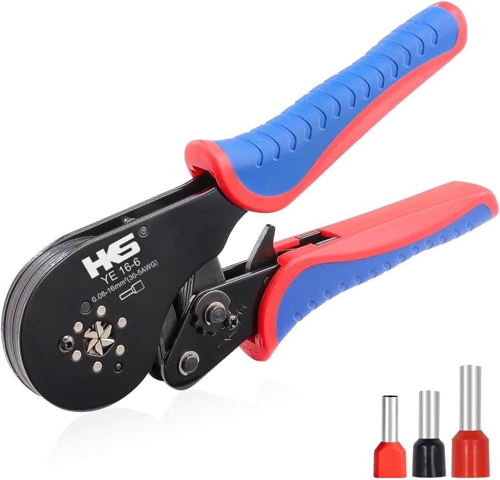 Self-Adjusting Hexagonal Ratchet Crimper for Ferrules AWG 30-5, End-Sleeve Tool