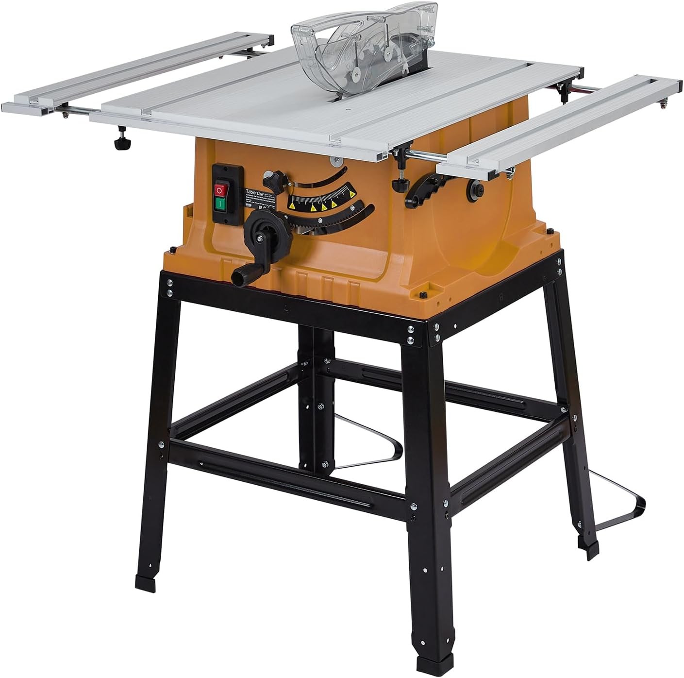 Multifunctional 10 Inch Table Saw with Stand,15A 5000RPM Portable Benchtop Saw