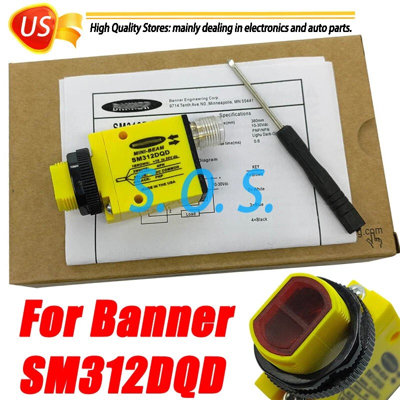 New in Box For Banner SM312DQD Mini-beam Photoelectric Sensor 10-30VDC 380mm