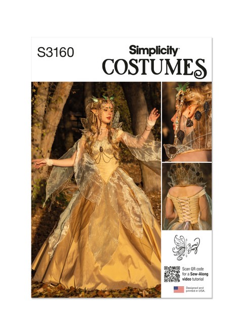 Sewing Pattern Costume Forest Fairy Simplicity S3160-U5 US 6-14 (Sz 32-40) English Anl.