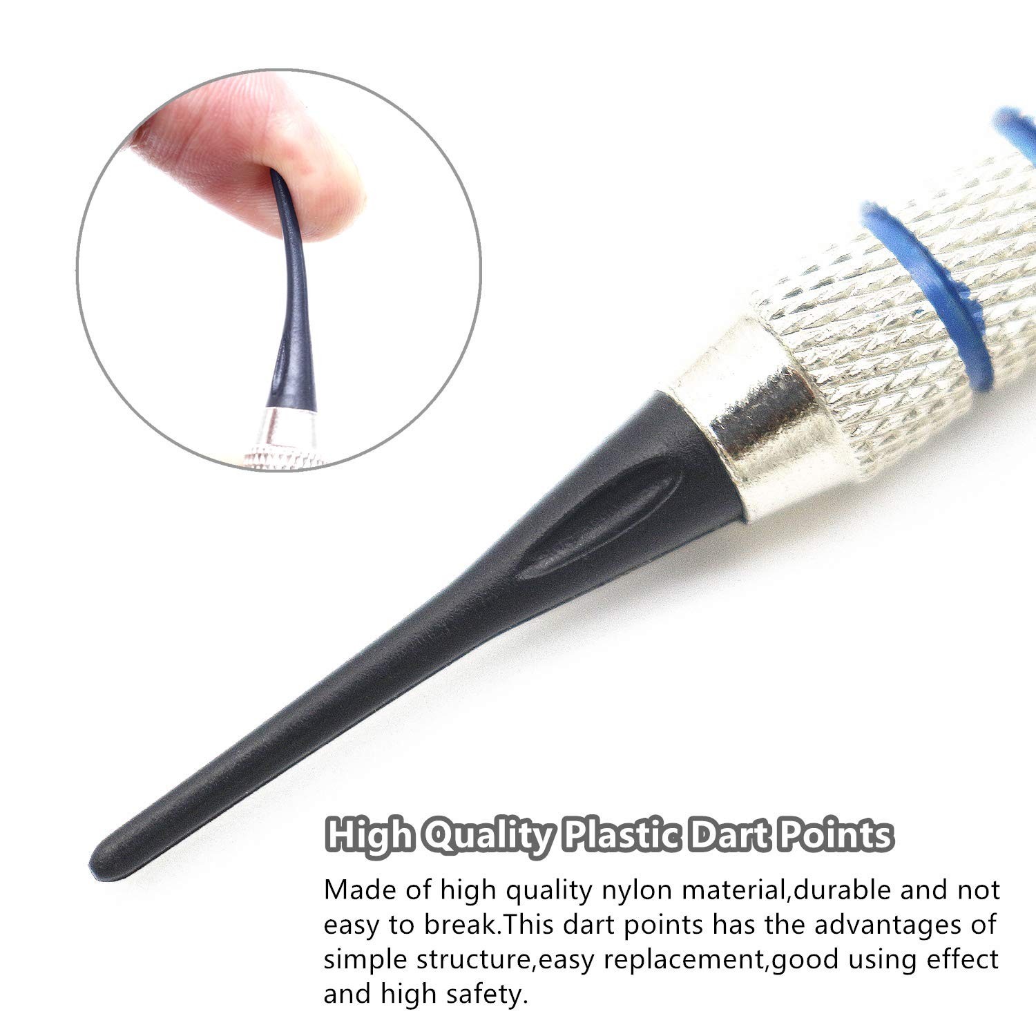2BA Thread Plastic Tip Dart Points 500 Pack Soft Dart Tips Replacement Plasti...