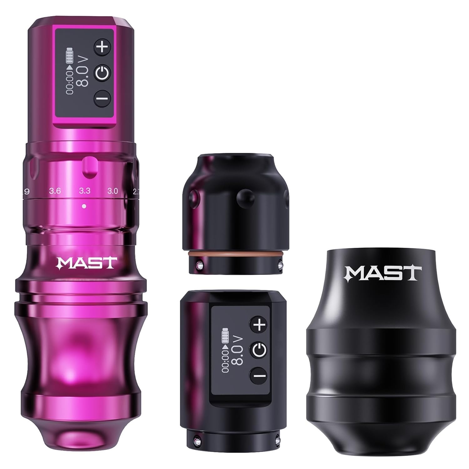 Mast Fold Pro Wireless or Wired 7 Strokes Tattoo Machine Rotary Pen Battery Kit