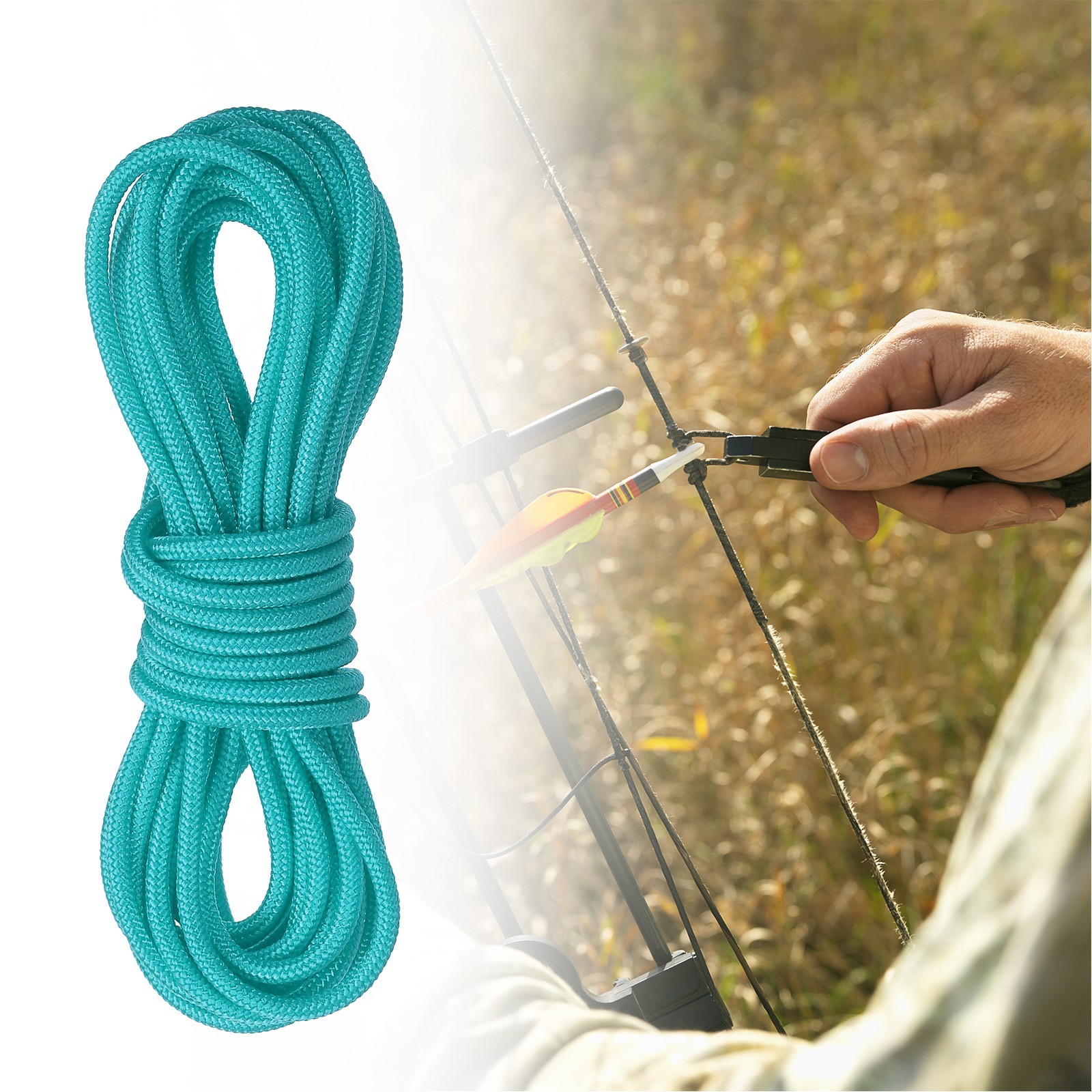 10Ft Turquoise Archery D Loop Rope Wire Nocking Loop for Compound Bowstring