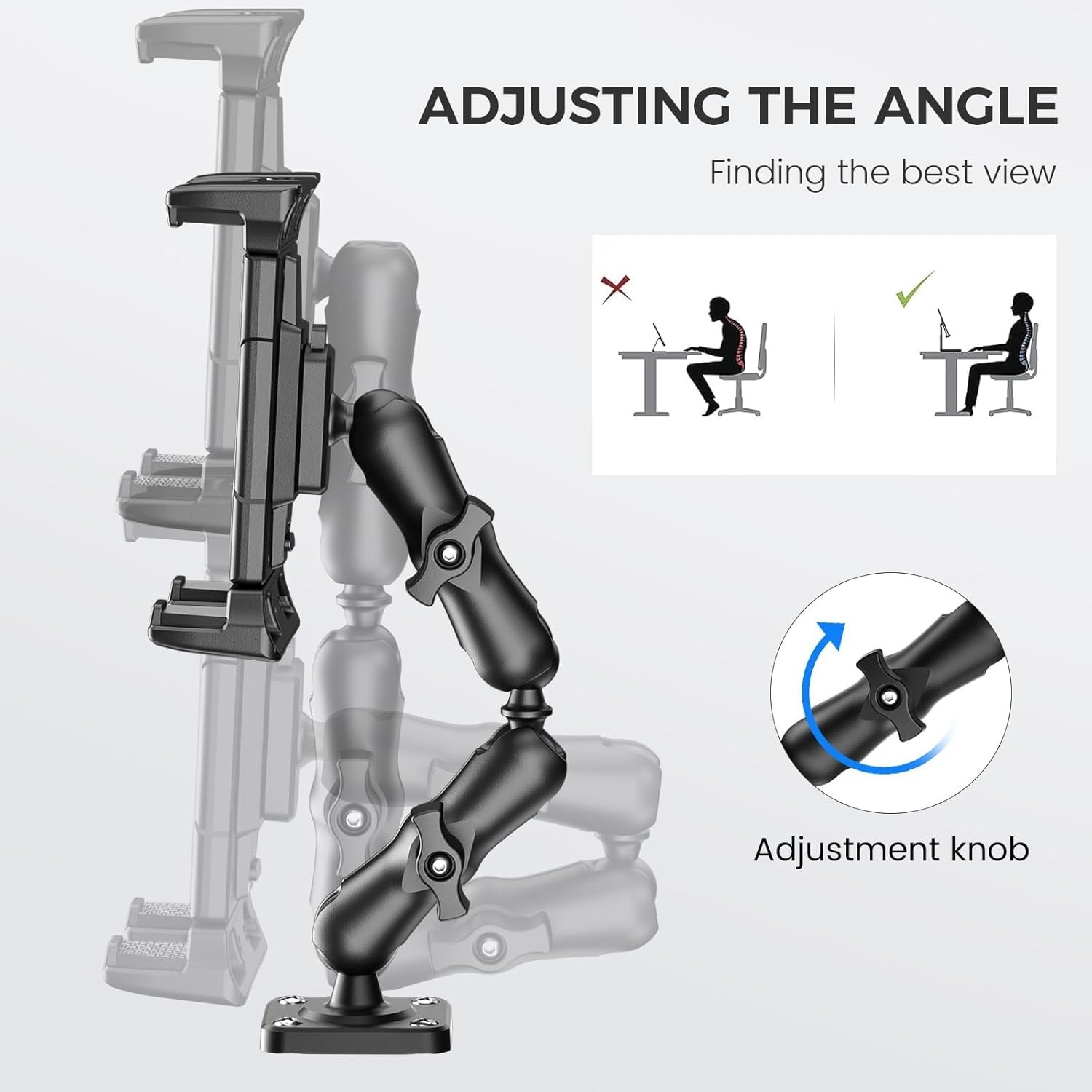 Soporte Ajustable para Tablet de 5" a 13" para Salpicadero y Pared