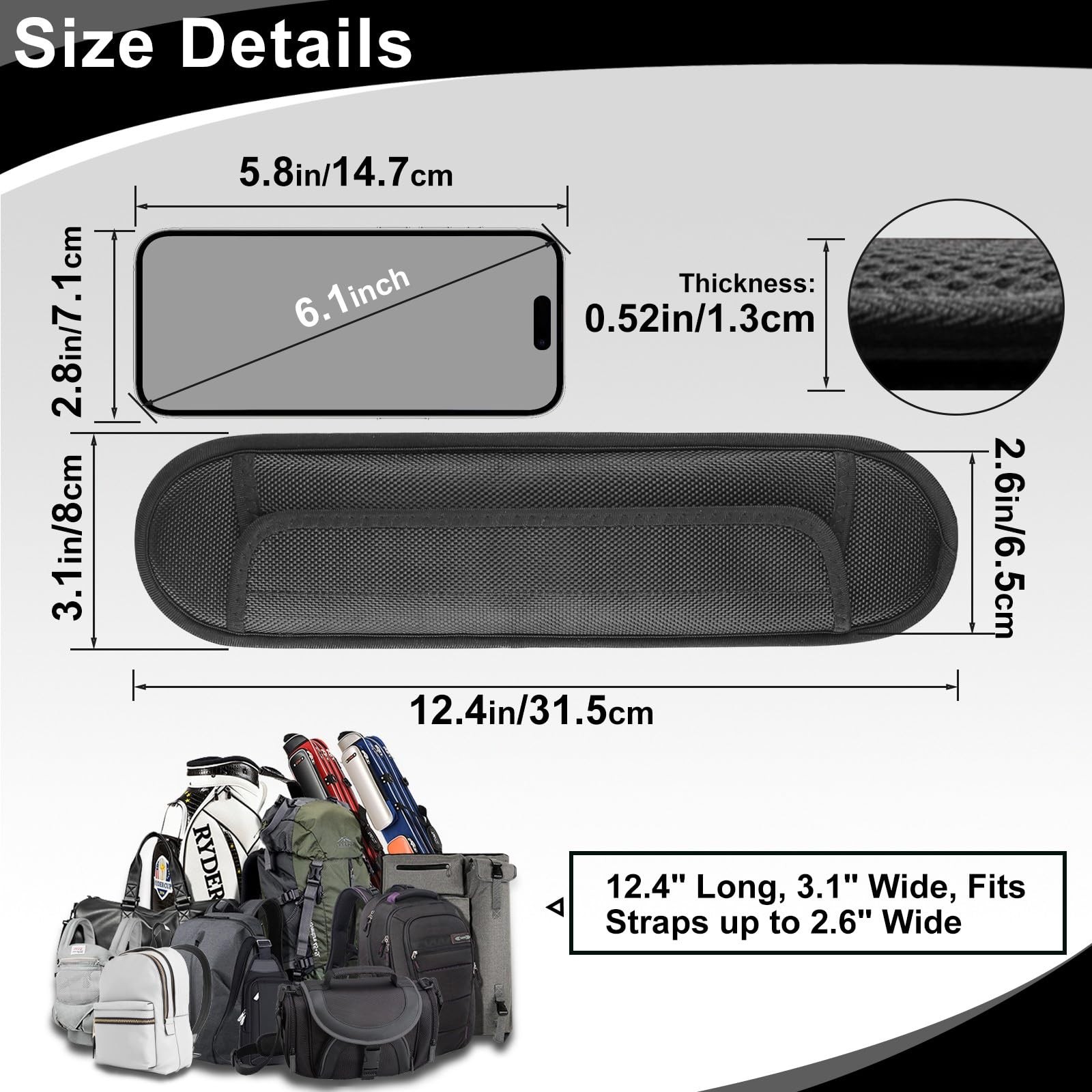 Extra Thick Shoulder Strap Pad, Universal Replacement Shoulder Pad, for Shoulder