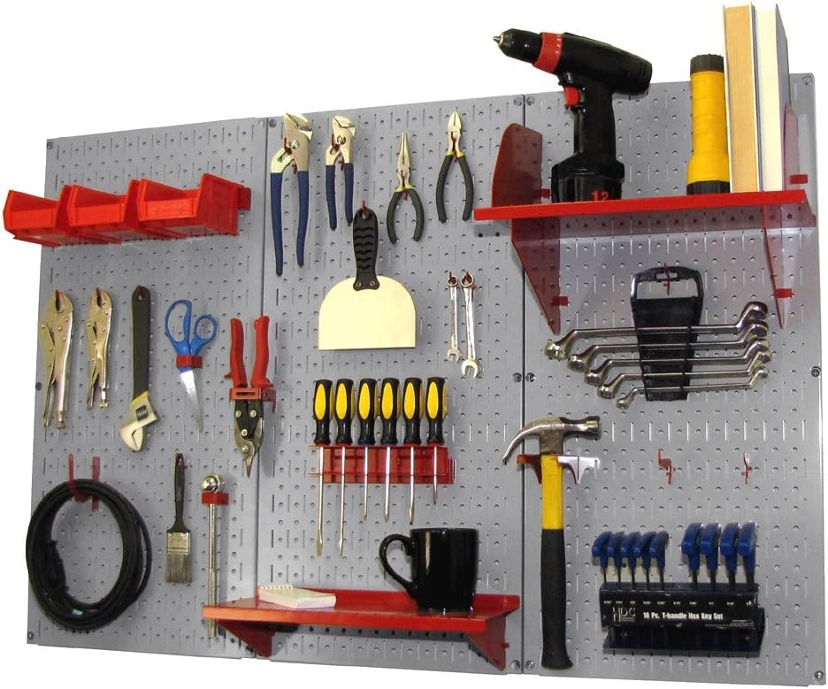 Pegboard Organizer 4 ft. Metal Pegboard Standard Tool Storage Kit