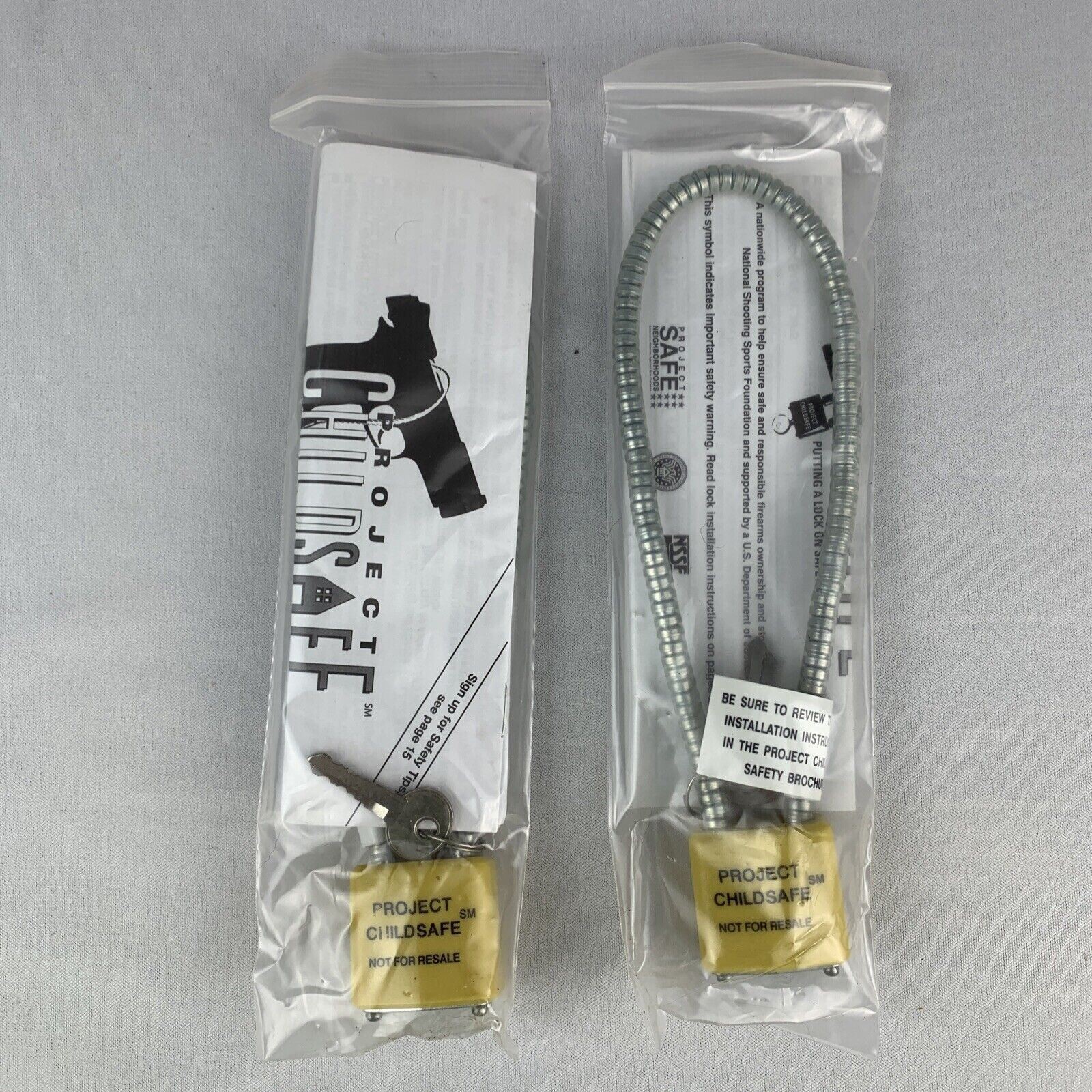 2 Pack Gun Lock Trigger Pistol Shotgun Rifle Project Child Safe Steel Cable