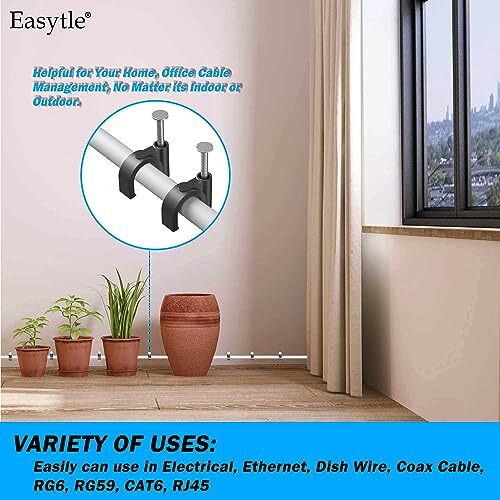 400 Pcs Nail In Cable Clips Cable Tacks for Cords Cable Management Ethernet