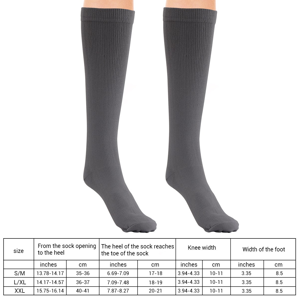 4 Pairs Copper Compression Socks 20-30mmHg Graduated Support Mens Womens S-XXL