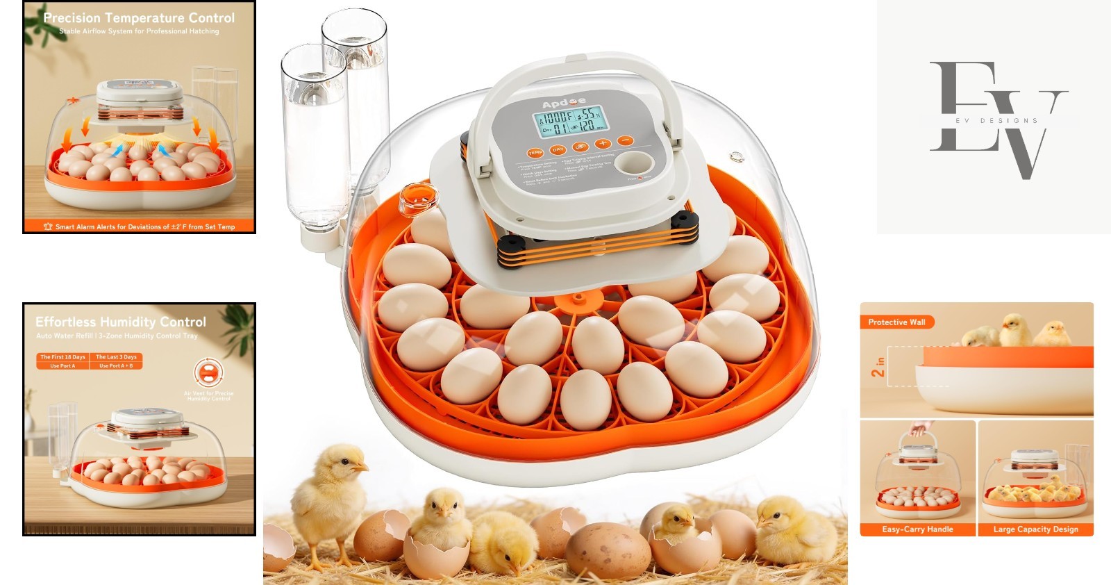 HatchPro 25 Egg Incubator - Automatic Turning, Precise Temp & Humidity Control