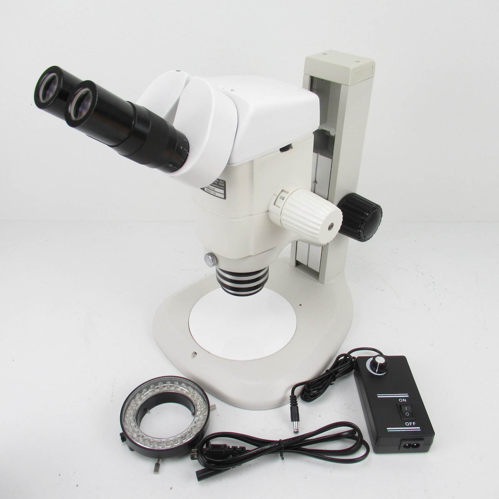 WPI PZMIV 6.2x-50x STEREO ZOOM MICROSCOPE W/ PLAN 1x OBJECTIVE & LIGHT RING