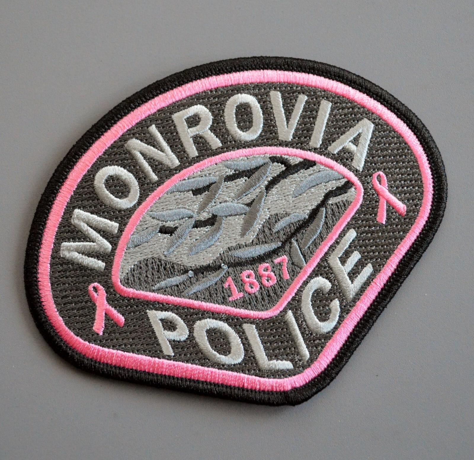 Monrovia California Police Pink Patch +++ Breast Cancer Awareness CA