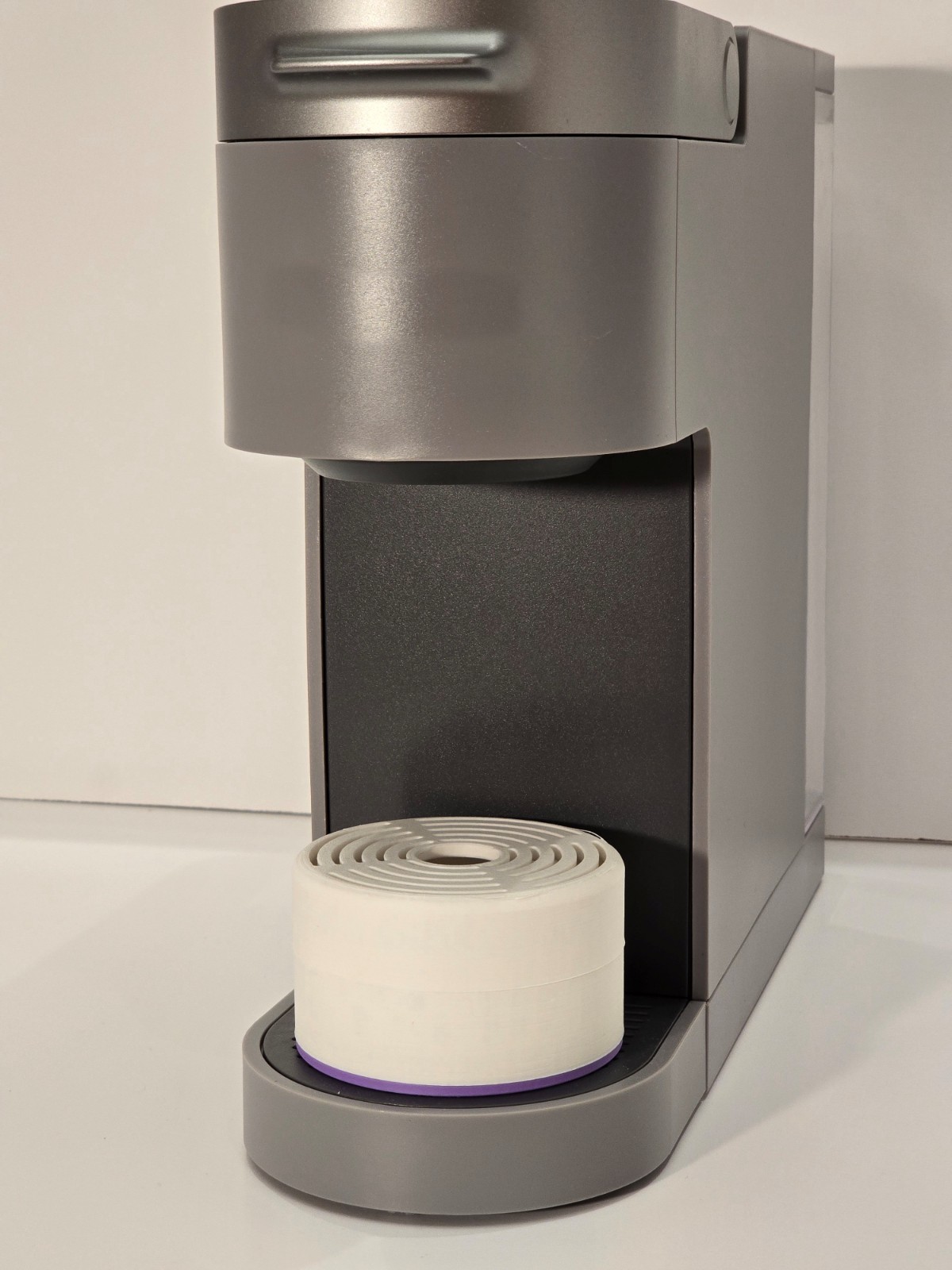 Anti-Splash Adjustable Cup Stand Accessory for Keurig Coffee Makers White/Lilac