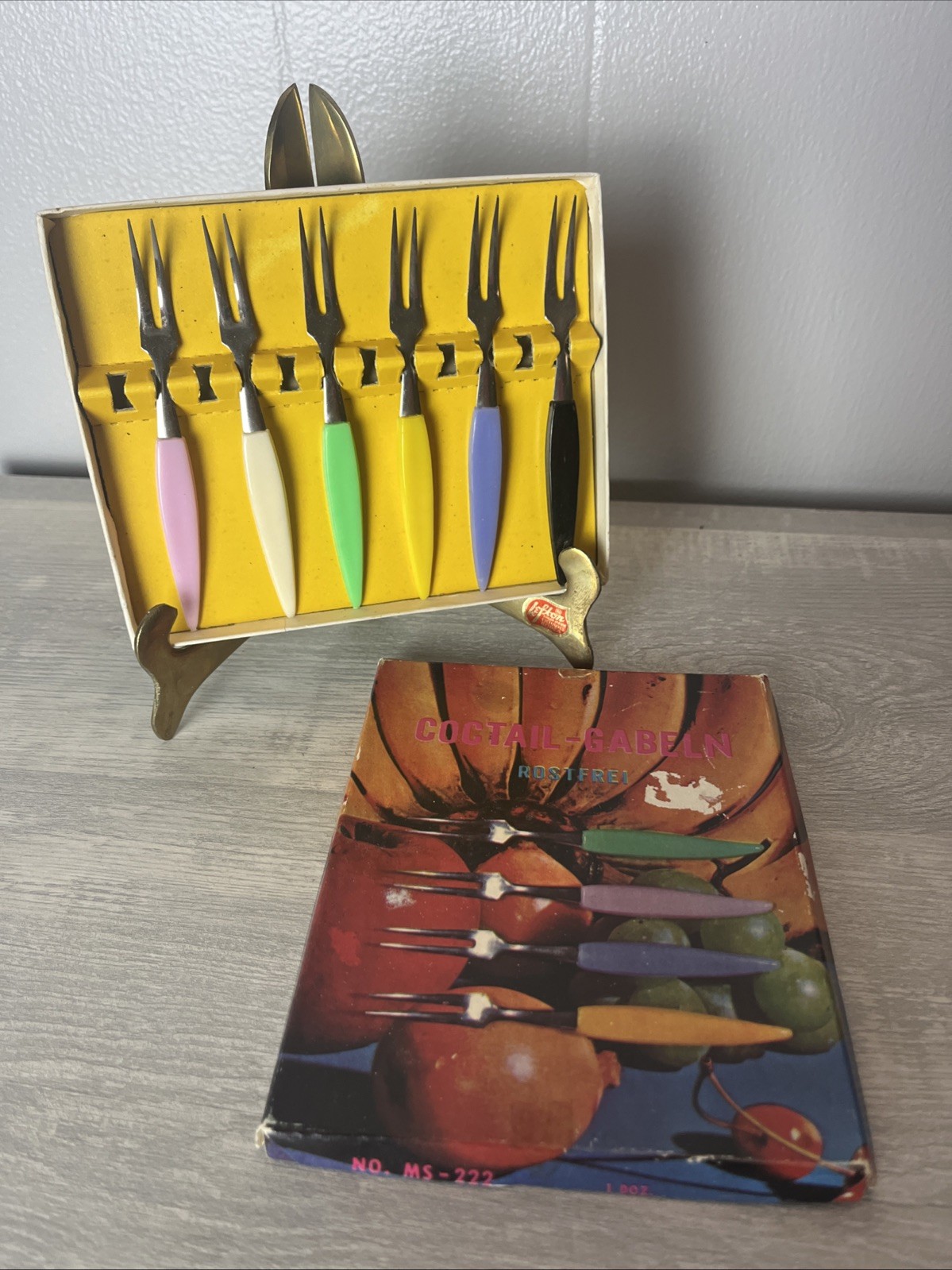 NEW IN BOX VTG Rostfrei Germany Party-Gabeln Cocktail Hors d'oeuvre Little Forks