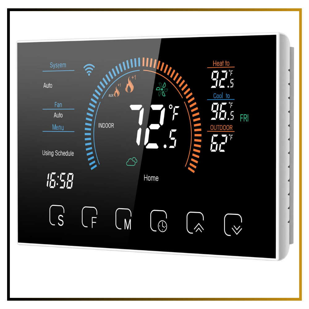 BSEED WiFi Smart Thermostat For Home Touch Screen Works with Siri Alexa Google