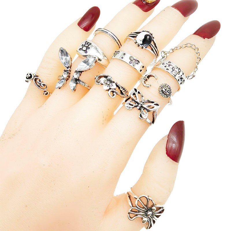 30pcs/Lot  Factory Wholesale Mix Style Finger Rings For Women New Hollow Butterf