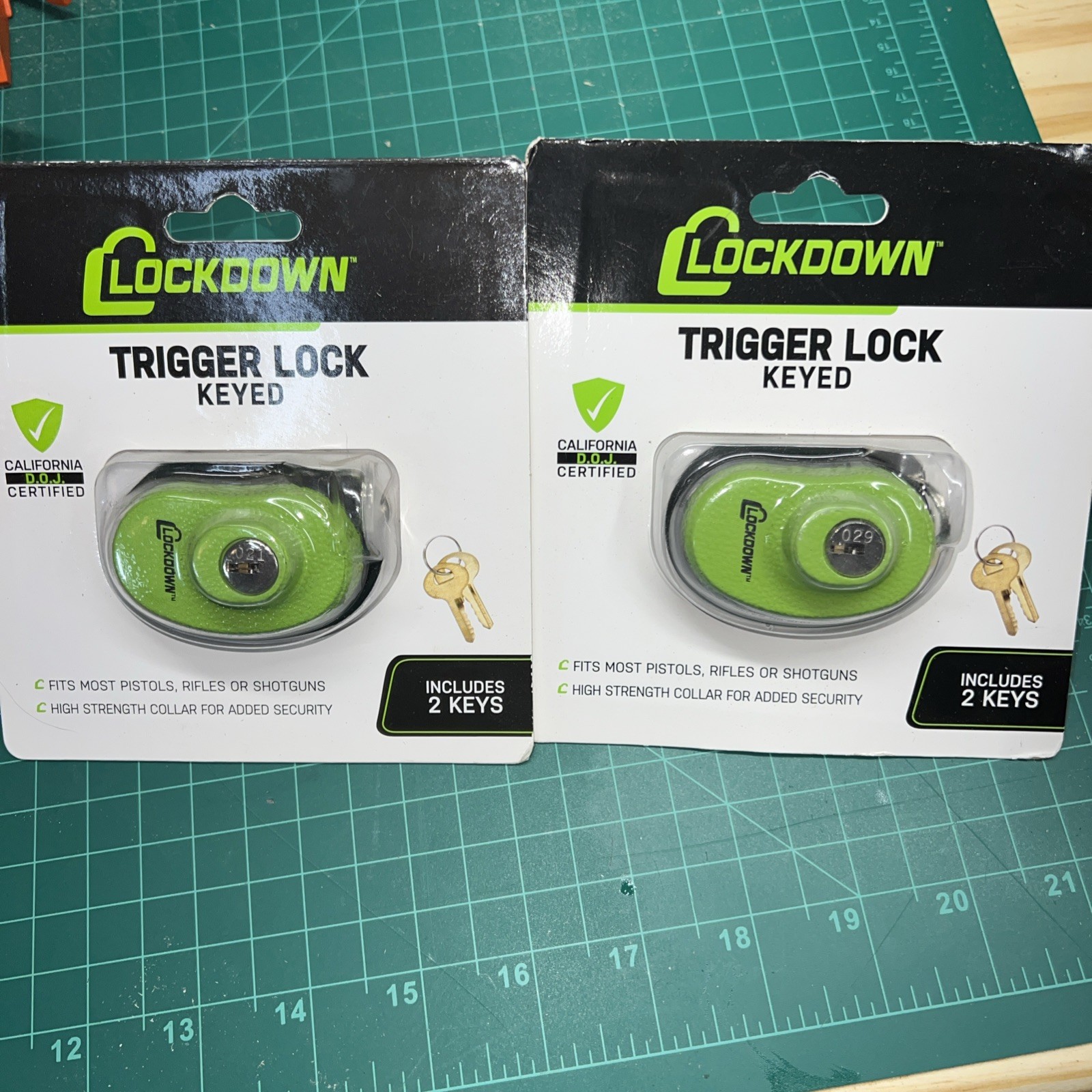 LOCKDOWN Keyed Trigger Lock X 2-Includes 2 Key Each. NEW