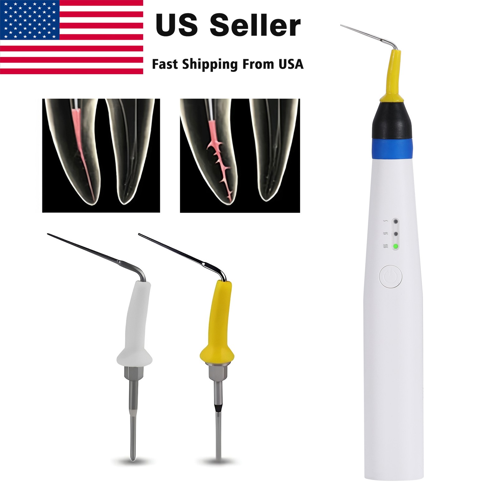 Dental Gutta Percha Obturation System Endo Heated Pen Cordless with 2Pc Tips