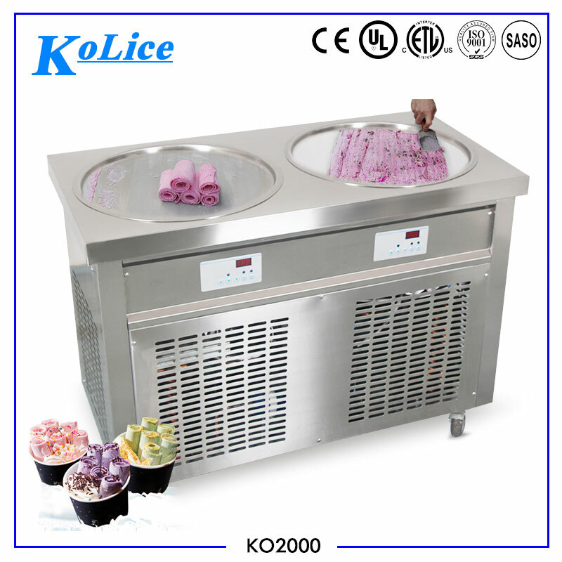 Kolice ETL commnercial 22" double round pans fried ice cream machine