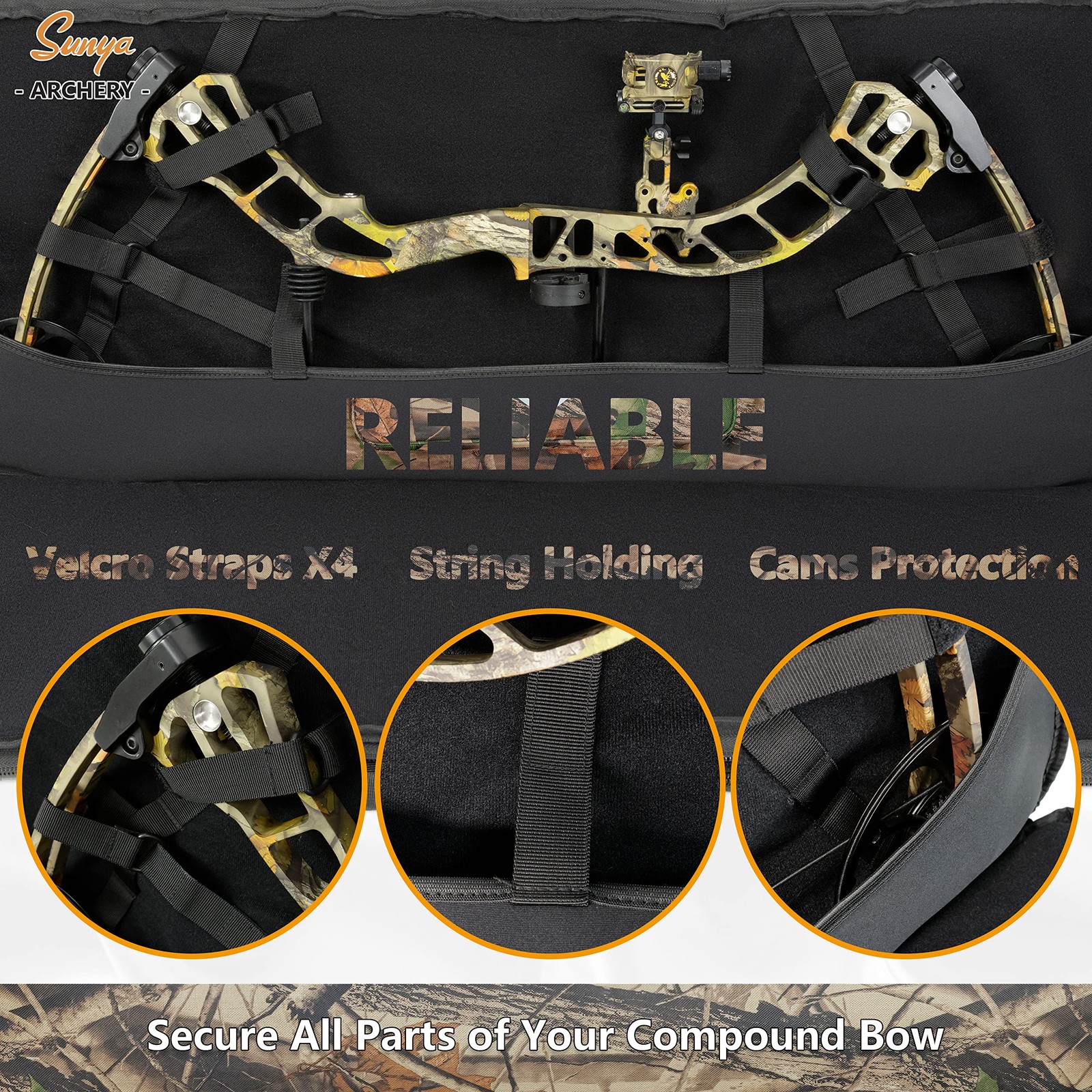 Compound Bow Case with Molle System - Neoprene Bow String Protection Padded ...