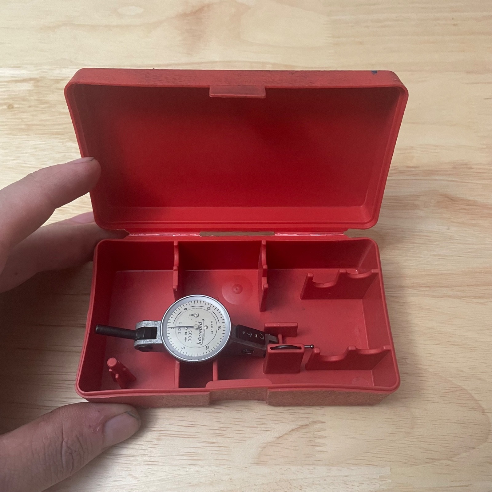 Interapid 312B-2 Dial Test Indicator .0005” Swiss Made w/Case