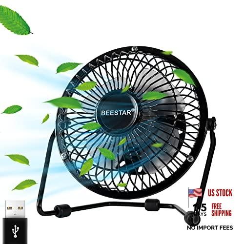 4 Inch Quiet USB Mini Desk Fan - 360° Full Rotation Design - Black