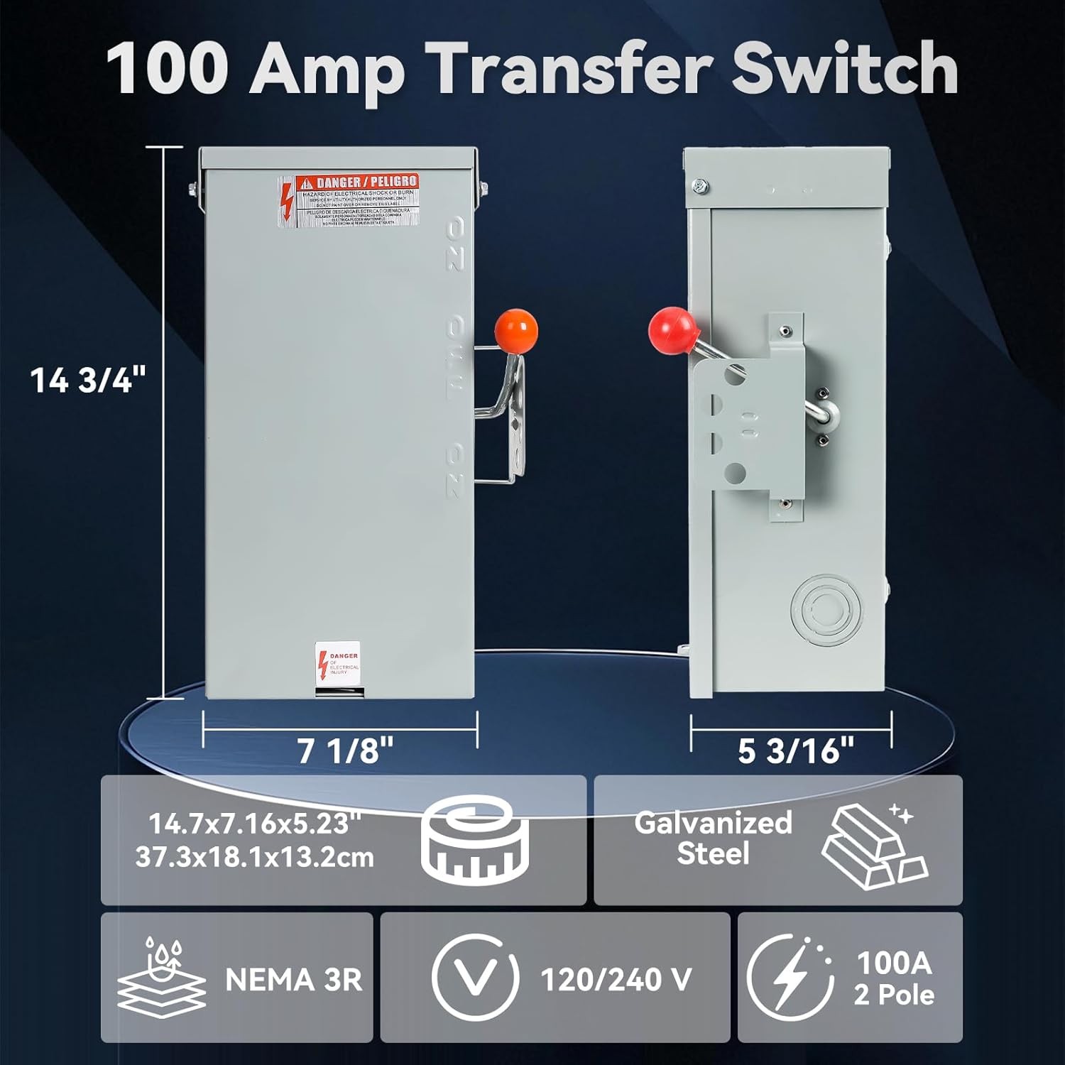 100A Generator Transfer Switch 24000W Double-Throw