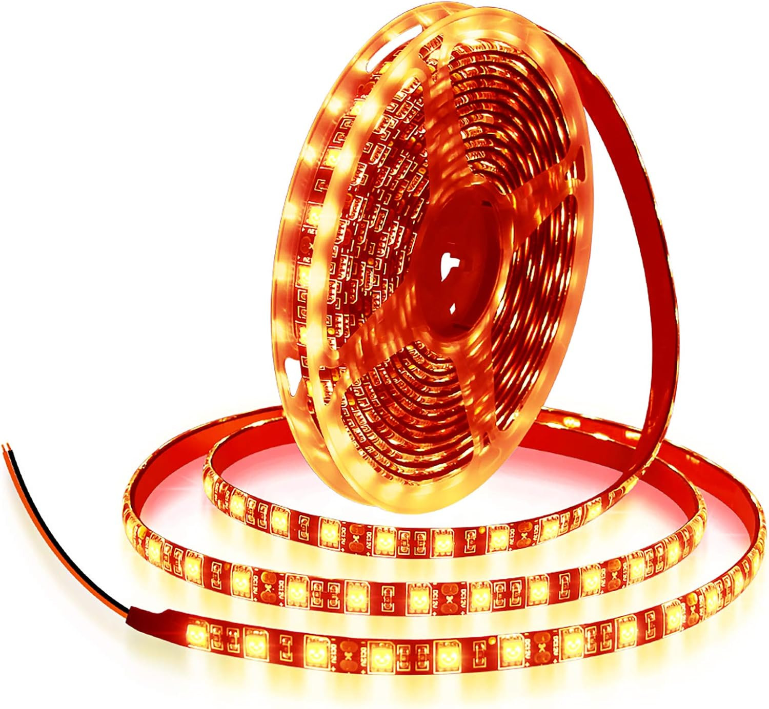 ALITOVE Orange LED Strip Lights 16.4Ft 5050 SMD Black PCB 5M 300 Leds Waterproof
