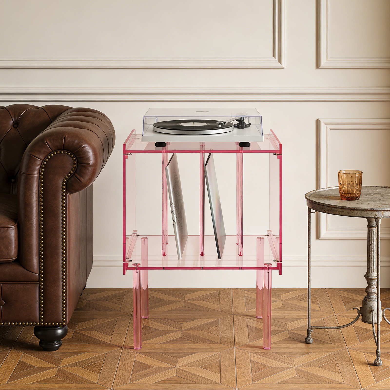 Acrylic Side Table Acrylic Record Player Stand Record Player Stand with Storage