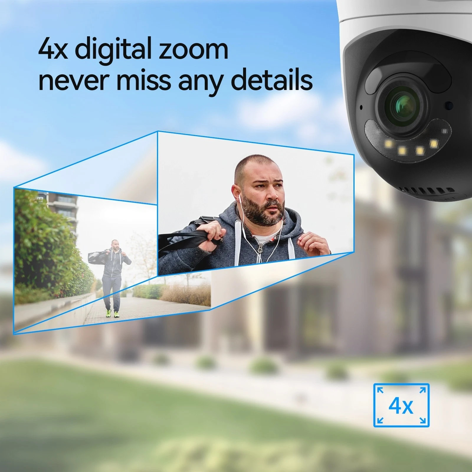 Security Camera Dual Lens Wireless WiFi PTZ for Home Security Auto Tracking