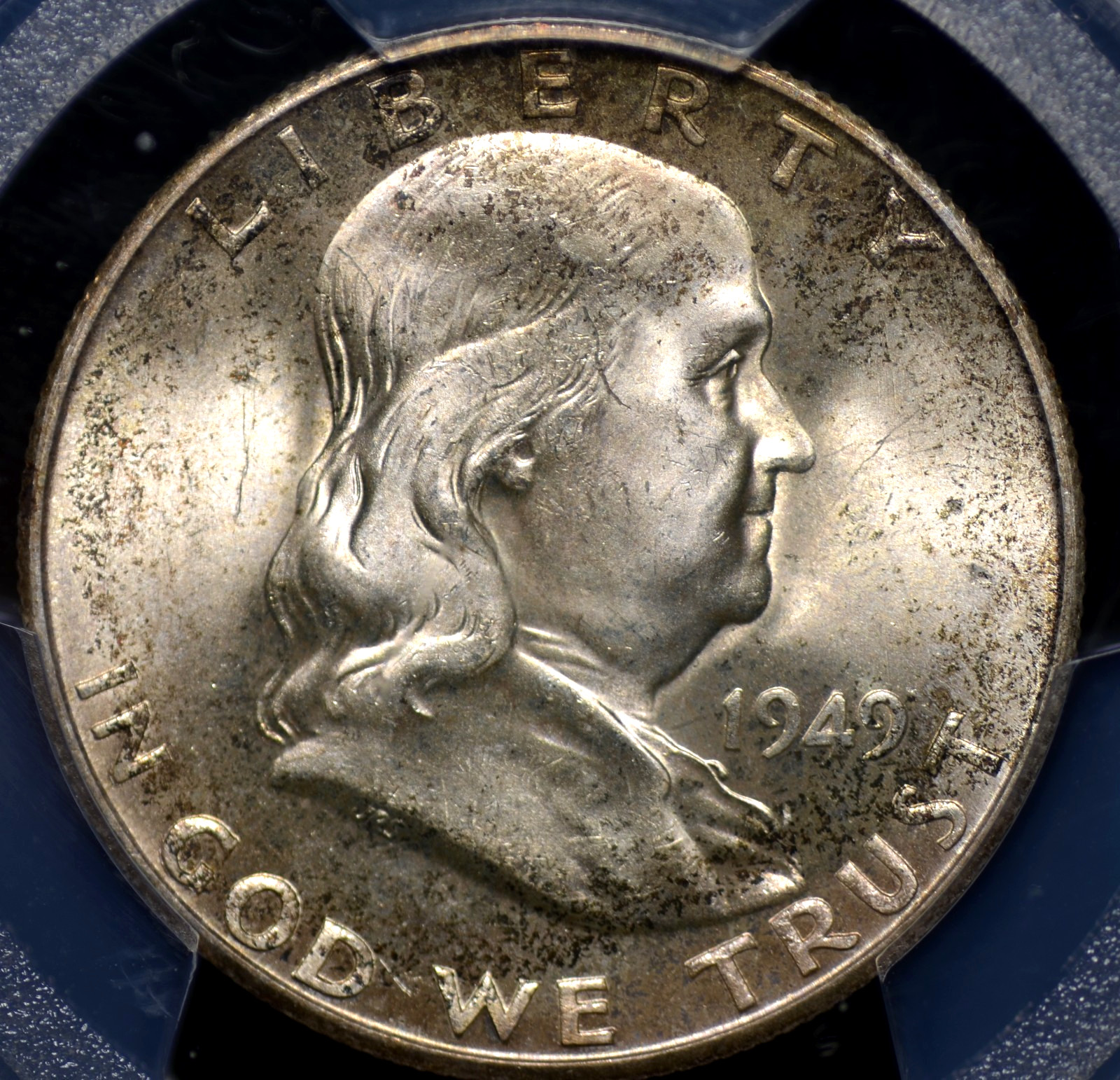 1949 S FRANKLIN HALF DOLLAR PCGS MS 64 "CLOSE BUT NO CIGAR" GREAT STRIKE, LOSING
