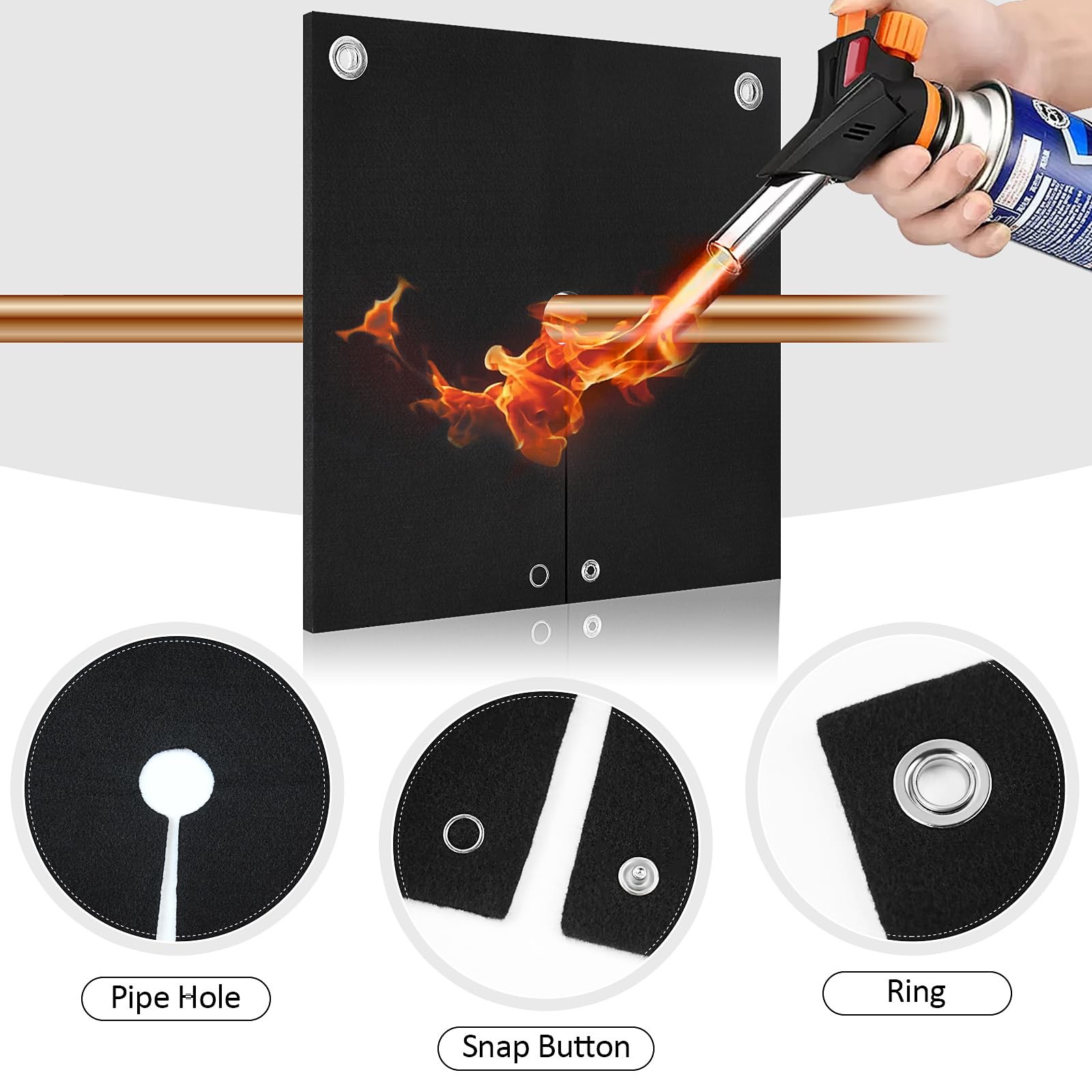 Welding Blanket Fireproof Opening Shape Heat Shield Mat Brazing Heat Shield For