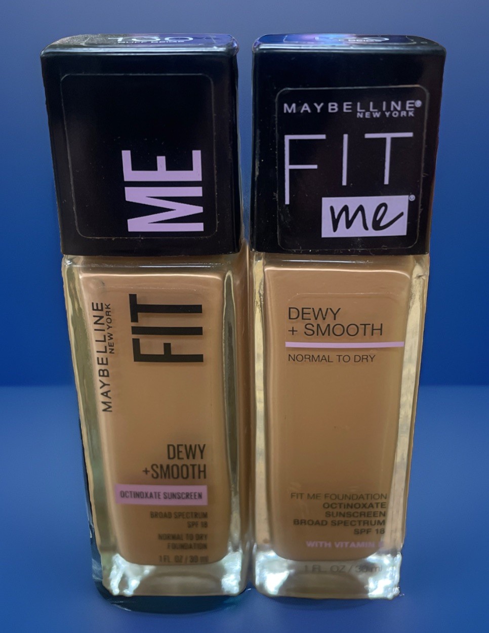 Maybelline Fit Me! Dewy+Smooth Foundation #130 Buff Beige Lot Of 2 Bottles