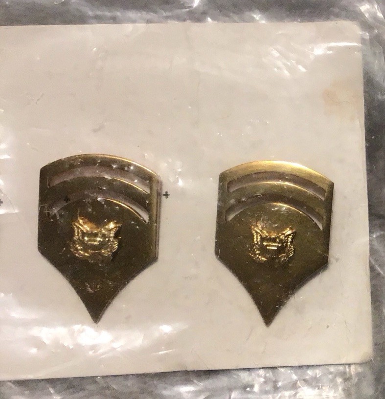 US Army Specialist 1st Class SP-6 E-6 Shiny Rank Insignia Collar Pair Pin